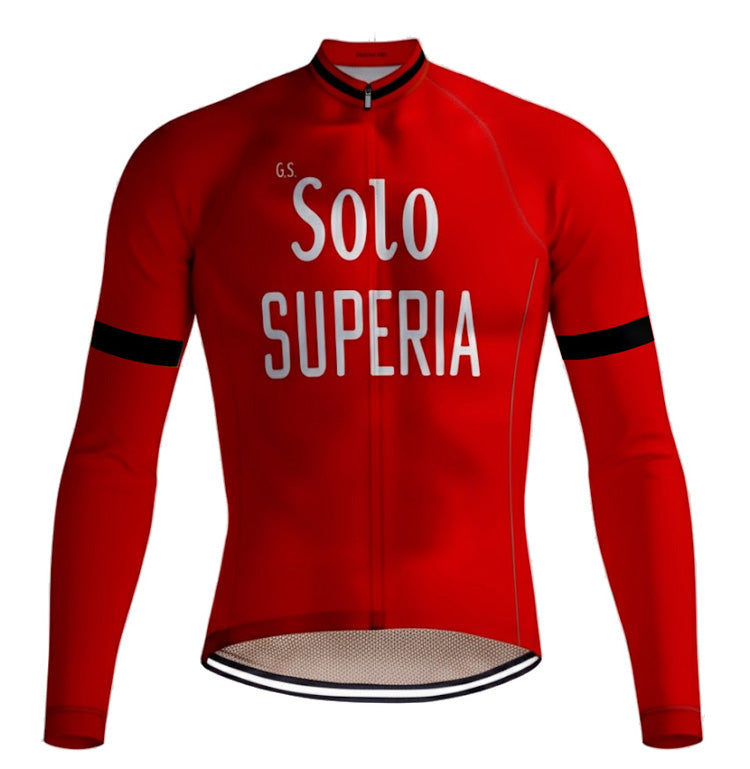 Veste cycliste rétro hiver (Polaire) Solo Superia - Rouge