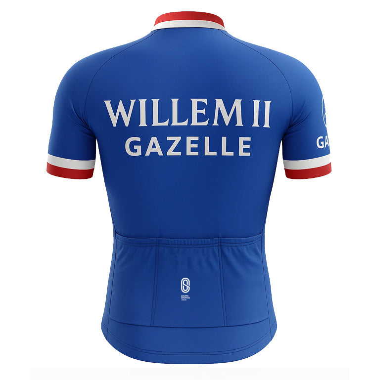 Maillot de cyclisme rétro Willem II-Gazelle - Bleu - Gruppo Sportivo