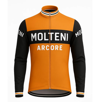 Veste cycliste rétro hiver (Polaire) Molteni - Orange