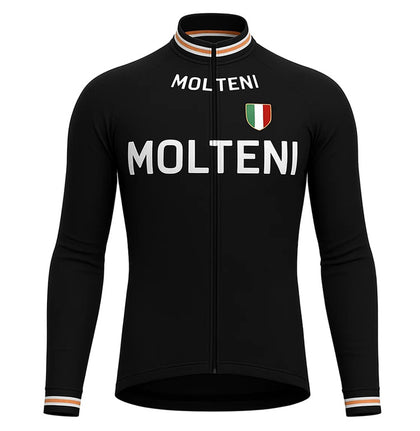 Veste cycliste rétro hiver (Polaire) Molteni - Noir