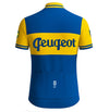 Maillot de cyclisme rétro Peugeot-Dunlop - Bleu/Jaune