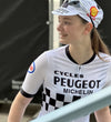 Maillot de cyclisme Rétro femme Peugeot Blanc/Noir - RedTed