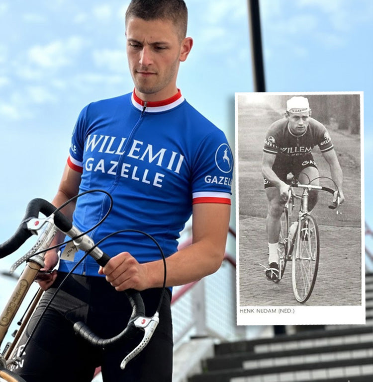 Maillot de cyclisme rétro Willem II-Gazelle - Bleu - Gruppo Sportivo