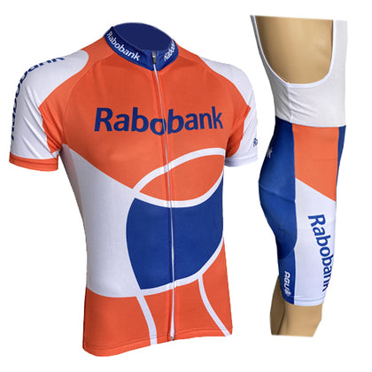 Maillot de Cyclisme Rétro Rabobank - orange/bleu