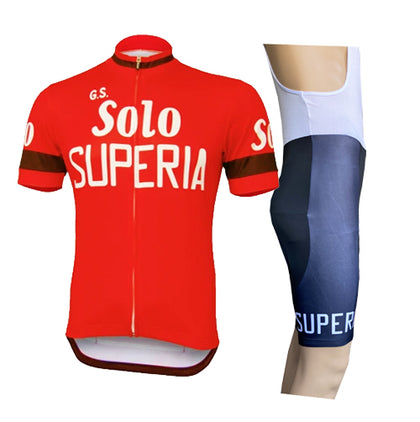 Tenue de cyclisme rétro Solo Superia - Rouge/Noir
