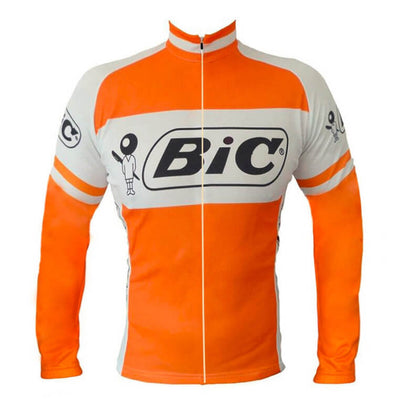 Veste cycliste rétro hiver (Polaire) Bic - Orange
