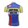 Maillot de cyclisme rétro Europ-Decor - Jaune/Bleu