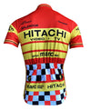 Maillot de cyclisme rétro Hitachi - Rouge/Jaune