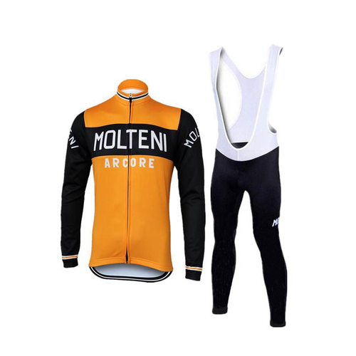 Tenue de Cyclisme rétro Molteni Arcore - Veste (polaire) et Pantalon Long - Orange