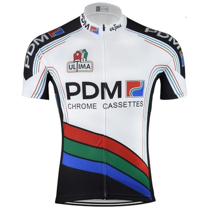 Maillot de cyclisme rétro PDM - Blanc