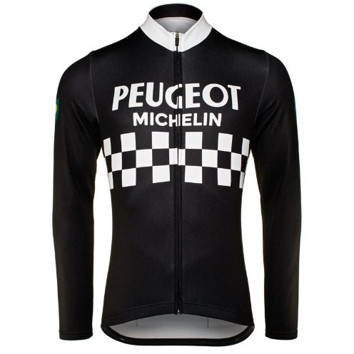 Veste cycliste rétro hiver (Polaire) Peugeot - Noir