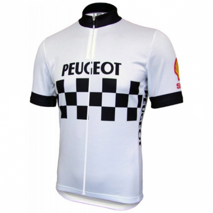 Maillot de cyclisme rétro Peugeot - Blanc