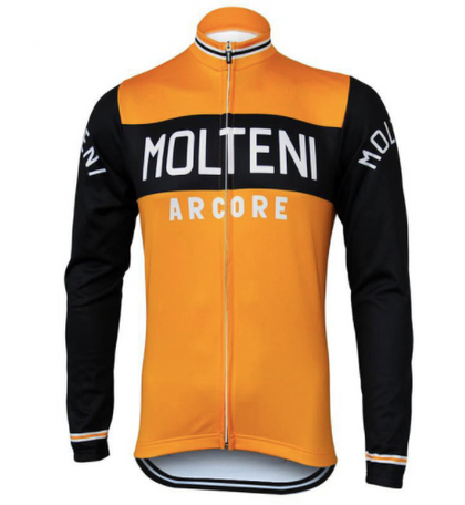 Veste cycliste rétro hiver (Polaire) Molteni - Orange