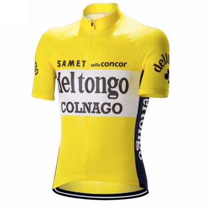 Maillot de cyclisme rétro Del Tongo - Jaune