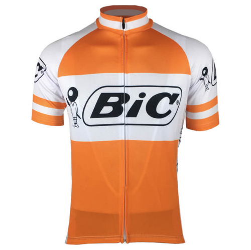 Maillot de cyclisme rétro Bic - Orange
