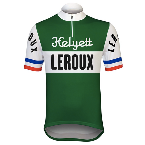Maillot de cyclisme rétro Helyett Leroux - Vert