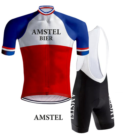 Tenue de cyclisme rétro Amstel Beer Rouge/Bleu - REDTED