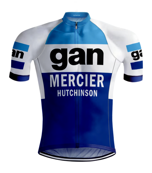 Maillot de cyclisme rétro Gan Mercier Bleu - REDTED