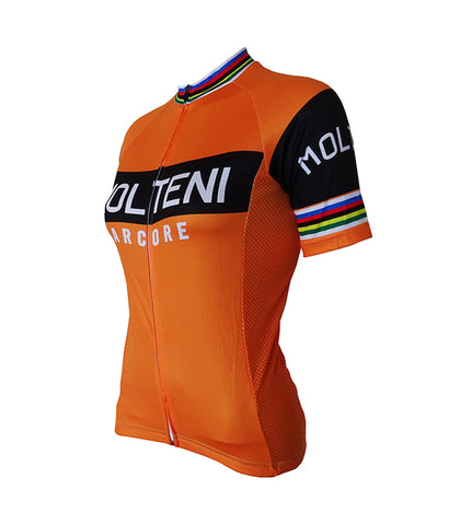 Maillot de Cyclisme rétro Femme Molteni - Orange