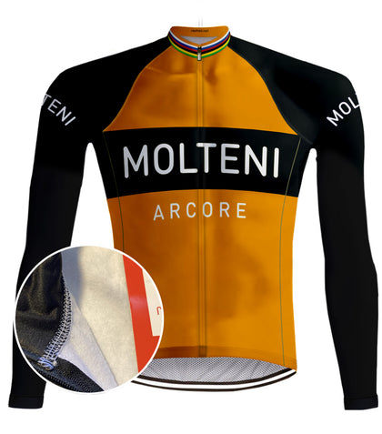 Rétro Veste de Cyclisme (polaire) Molteni Orange - RedTed
