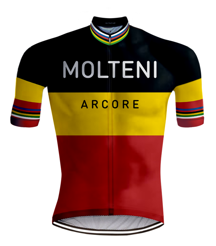 Tenue de Cyclisme rétro Molteni Champion National de Belgique - REDTED 