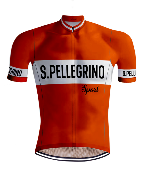 Maillot de Cyclisme Rétro San Pellegrino Orange - RedTed
