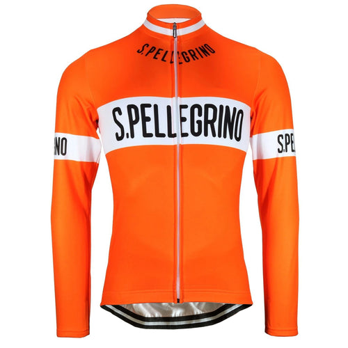 Veste cycliste rétro hiver (Polaire) Pellegrino - Orange