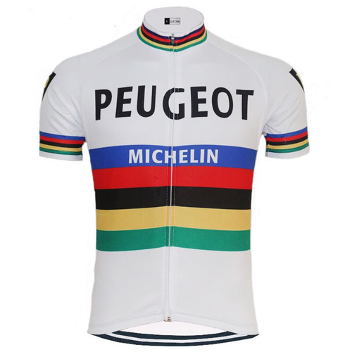 Maillot de cyclisme rétro Peugeot - Arc-en-ciel