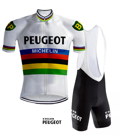 Tenue de cyclisme rétro Peugeot arc-en-ciel - REDTED