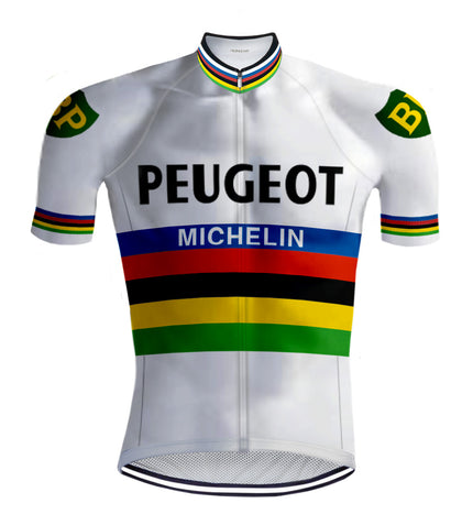 Maillot de cyclisme rétro Peugeot arc-en-ciel - RedTed