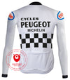 Veste cycliste rétro hiver (Polaire) Peugeot Blanc - RedTed
