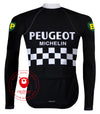 Maillot de cyclisme rétro manches longues Peugeot-BP-Michelin Noir - REDTED