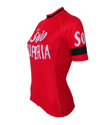 Maillot de cyclisme Retro Femme Solo Superia - Rouge