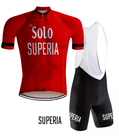 Tenue de cyclisme Rétro Solo Superia Rouge - REDTED