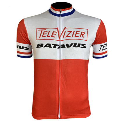 Maillot de cyclisme rétro - Edition limitée Televizier - Rouge