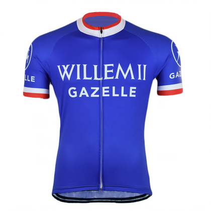 Maillot de cyclisme rétro Willem II-Gazelle - Bleu